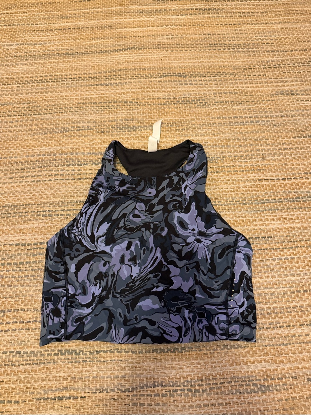 lululemon athletica High-Neck Crop Tank in Black and Purple Swirl
